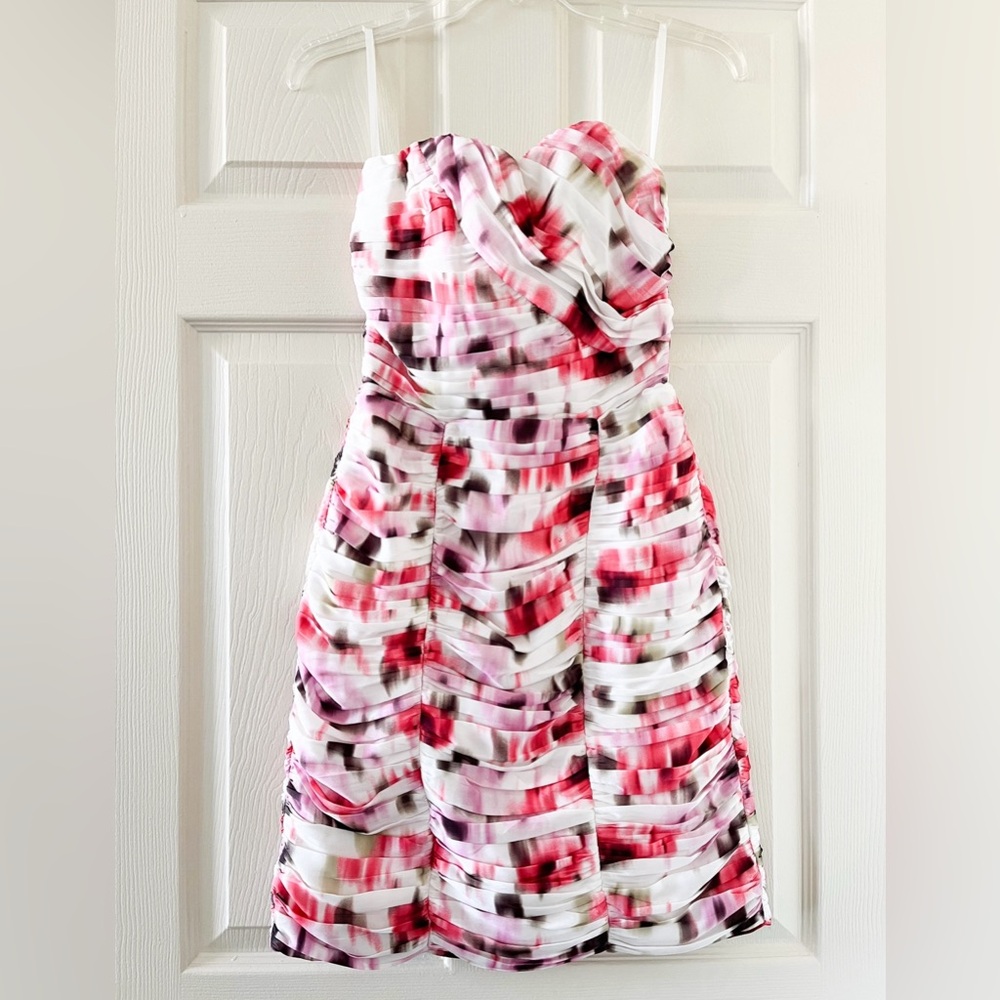 NWOT White Pink Sweetheart Dress